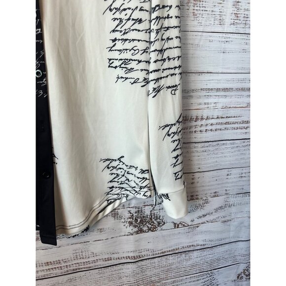 BLOUSE LONG SLEEVE BUTTON DOWN STATEMENT DRESS BLOUSE - Picture 6 of 12